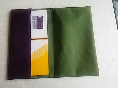 ふくさ,3リバーシブル金封ふくさ（紫色ｘ深緑色）2